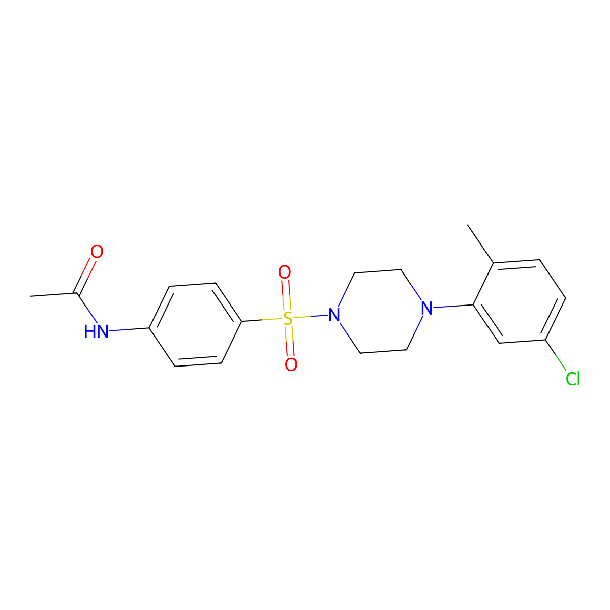 N-(4-{[4-(5-chloro-2-methylphenyl)piperazin-1-yl]sulfonyl}phenyl)acetamide molecular structure, CAS 694508-24-2