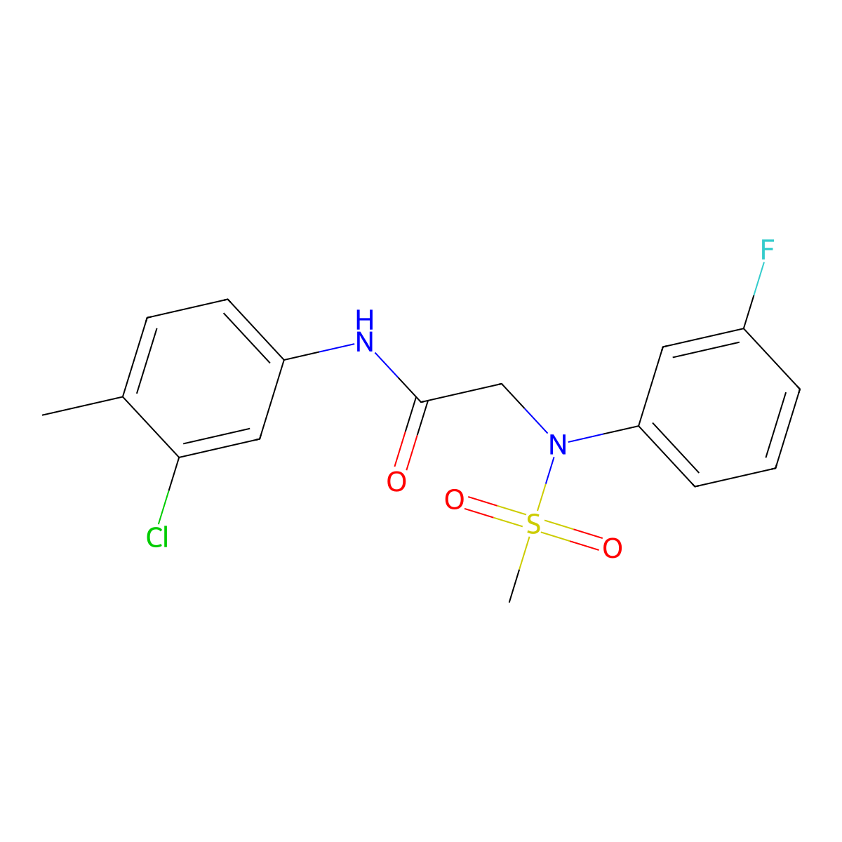N-(3-chloro-4-methylphenyl)-2-(3-fluoro-N-methylsulfonylanilino)acetamide molecular structure, CAS 694508-35-5