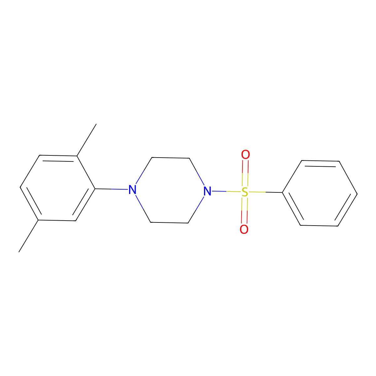1-(2,5-Dimethylphenyl)-4-(phenylsulfonyl)piperazine molecular structure, CAS 694508-45-7