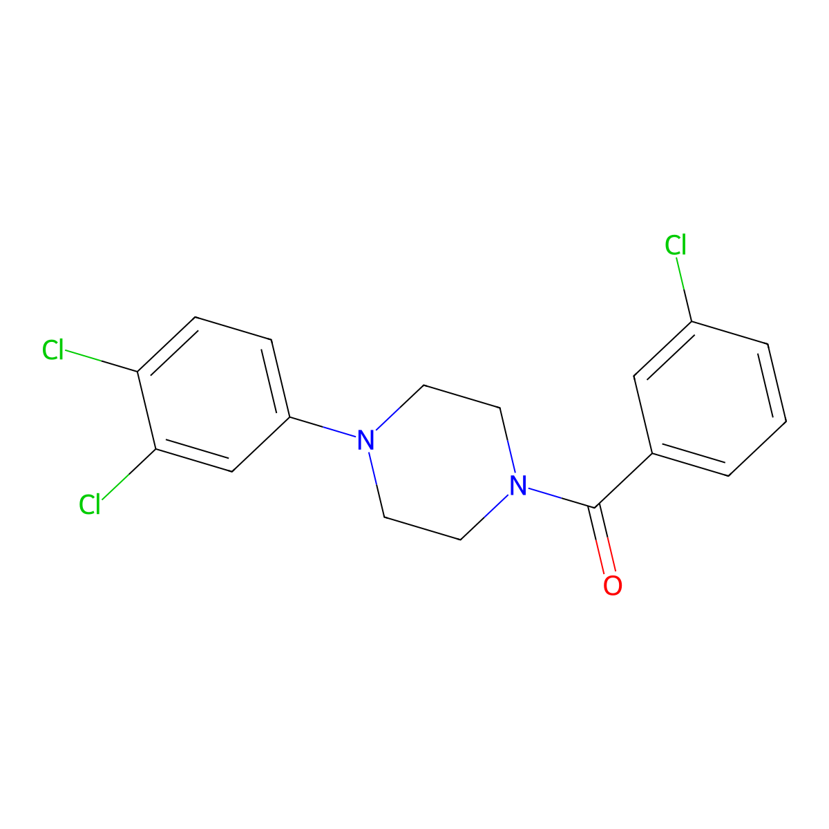4-(3,4-Dichlorophenyl)piperazinyl 3-chlorophenyl ketone molecular structure, CAS 694508-53-7
