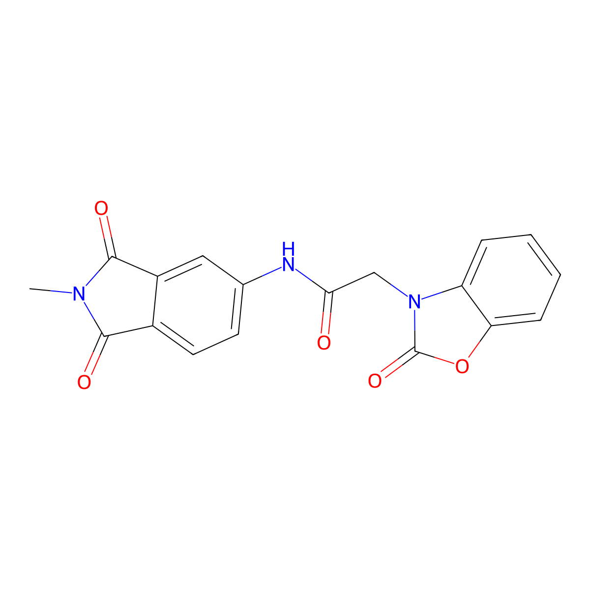 N-(2-methyl-1,3-dioxoisoindol-5-yl)-2-(2-oxo-1,3-benzoxazol-3-yl)acetamide molecular structure, CAS 694508-60-6