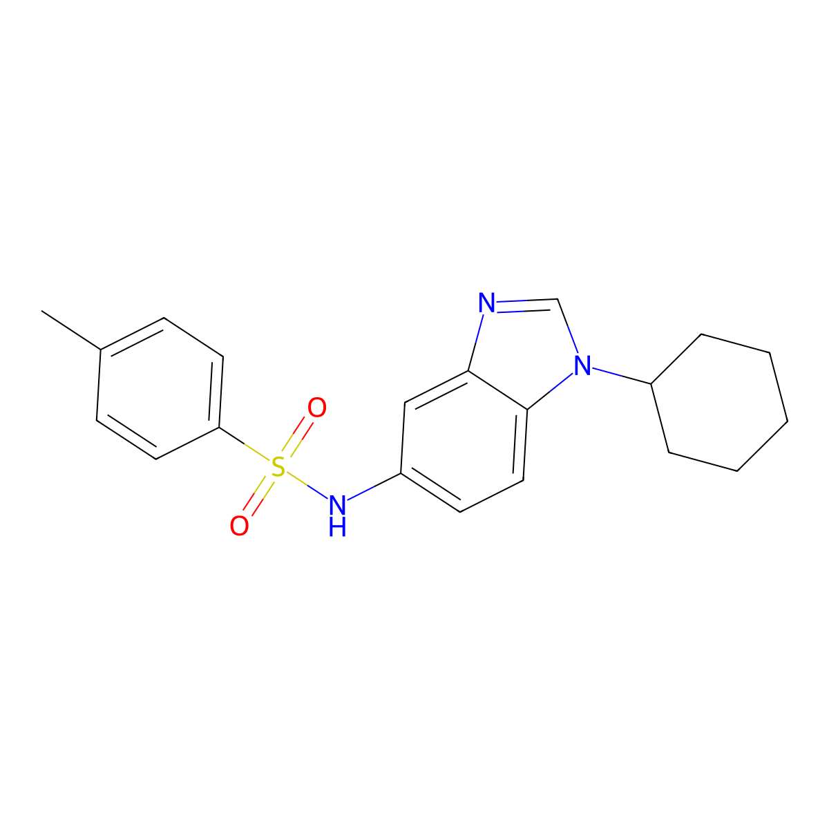 N-(1-cyclohexylbenzimidazol-5-yl)-4-methylbenzenesulfonamide molecular structure, CAS 694508-70-8
