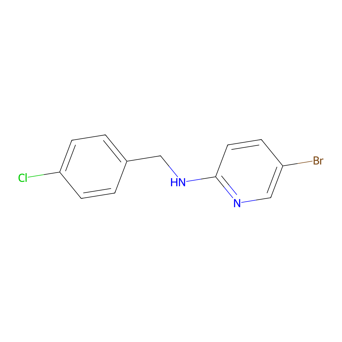 5-bromo-N-[(4-chlorophenyl)methyl]pyridin-2-amine molecular structure, CAS 694508-76-4