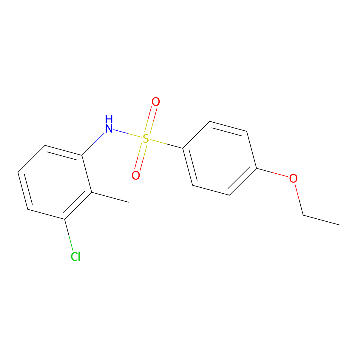 N-(3-chloro-2-methylphenyl)-4-ethoxybenzenesulfonamide molecular structure, CAS 694509-04-1