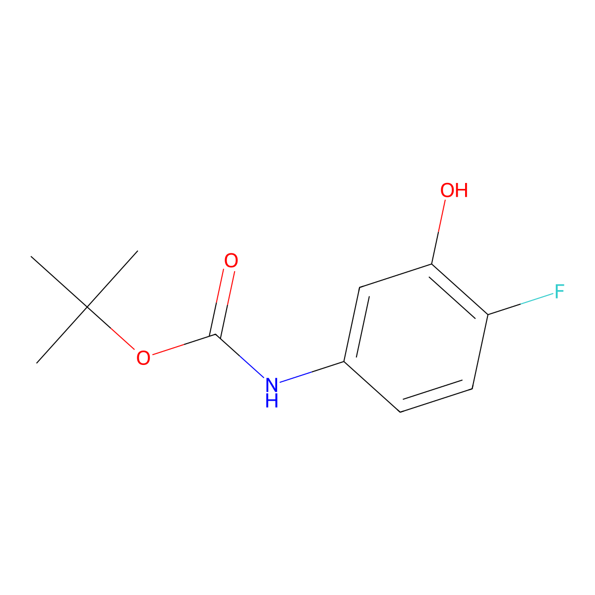 tert-Butyl (4-fluoro-3-hydroxyphenyl)carbamate molecular structure, CAS 694514-22-2
