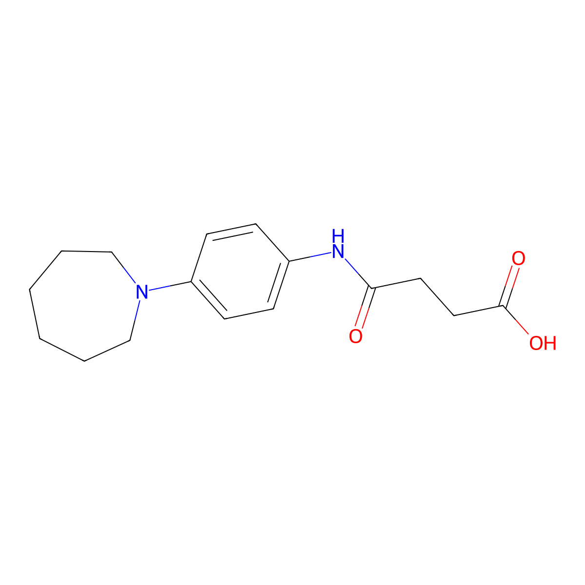 4-[(4-Azepan-1-ylphenyl)amino]-4-oxobutanoic acid molecular structure, CAS 694514-97-1