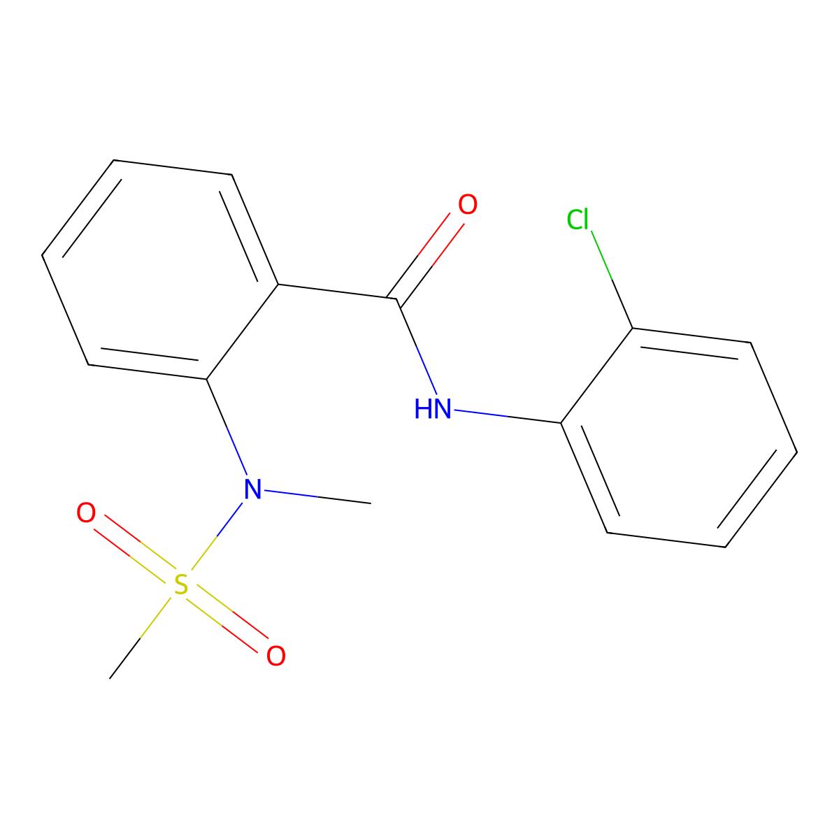 N-(2-chlorophenyl)-2-[methyl(methylsulfonyl)amino]benzamide molecular structure, CAS 694515-00-9