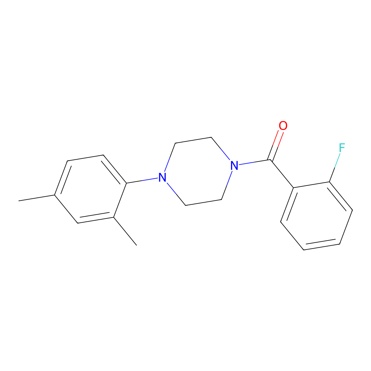 (4-(2,4-Dimethylphenyl)piperazin-1-yl)(2-fluorophenyl)methanone molecular structure, CAS 694515-07-6
