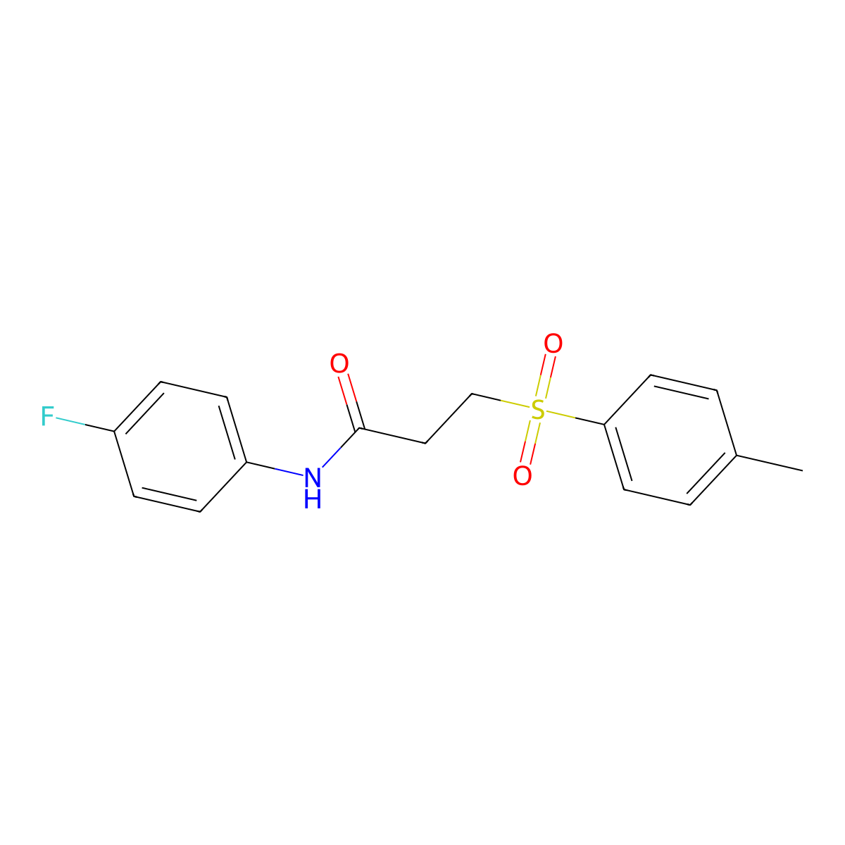 N-(4-fluorophenyl)-3-[(4-methylphenyl)sulfonyl]propanamide molecular structure, CAS 694515-09-8