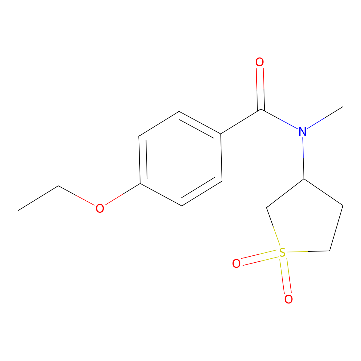 N-(1,1-dioxothiolan-3-yl)-4-ethoxy-N-methylbenzamide molecular structure, CAS 694515-25-8
