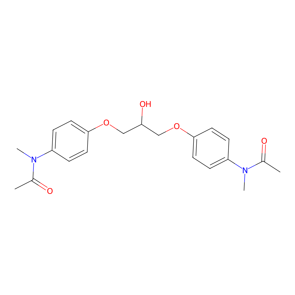 N-[4-[3-[4-[acetyl(methyl)amino]phenoxy]-2-hydroxypropoxy]phenyl]-N-methylacetamide molecular structure, CAS 694515-40-7