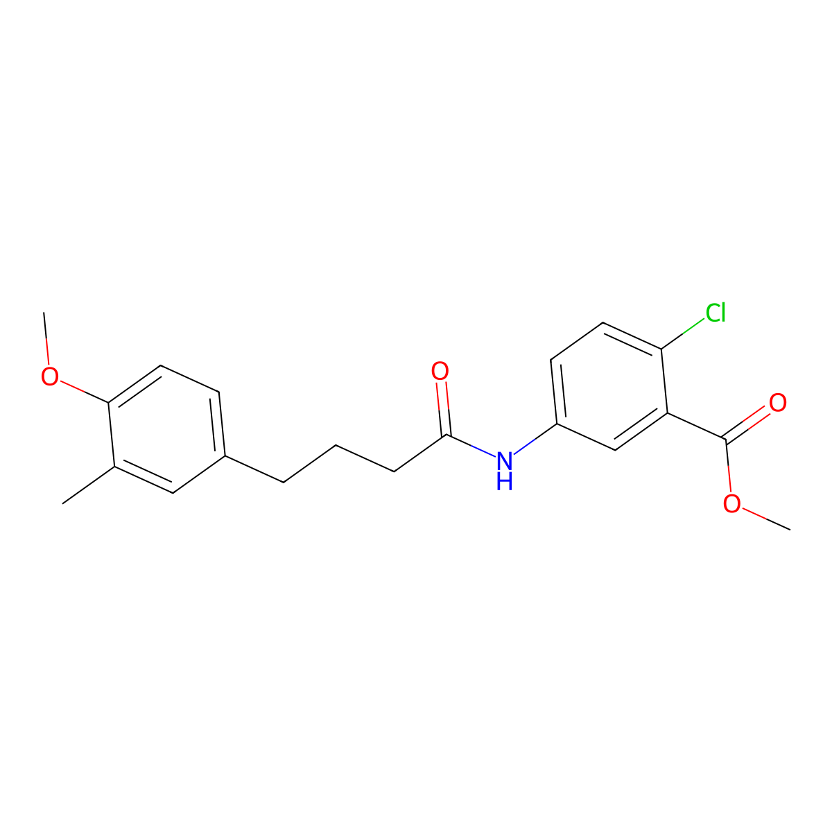Methyl 2-chloro-5-{[4-(4-methoxy-3-methylphenyl)butanoyl]amino}benzoate molecular structure, CAS 694515-41-8