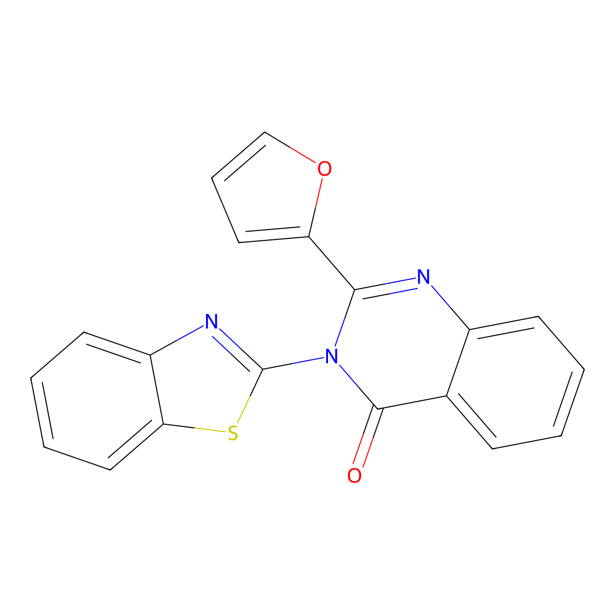 3-Benzothiazol-2-yl-2-furan-2-yl-3H-quinazolin-4-one molecular structure, CAS 694515-46-3
