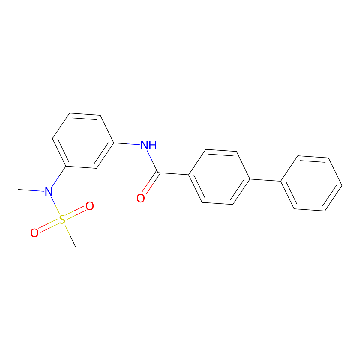 N-[3-[methyl(methylsulfonyl)amino]phenyl]-4-phenylbenzamide molecular structure, CAS 694515-55-4