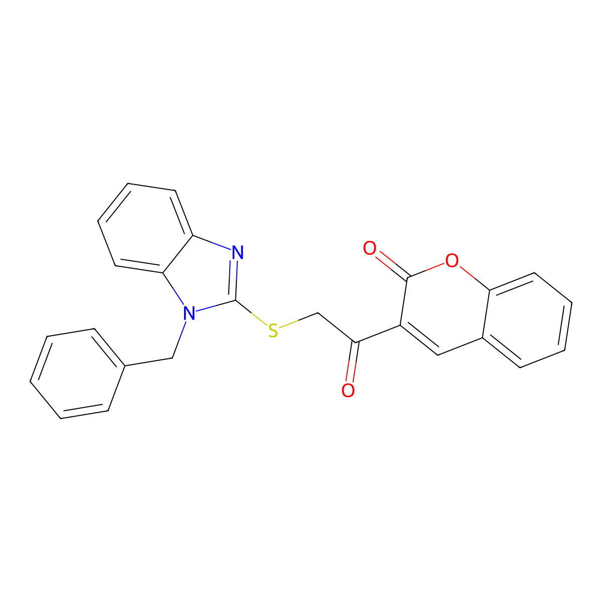 3-[2-(1-Benzylbenzimidazol-2-yl)sulfanylacetyl]chromen-2-one molecular structure, CAS 694515-57-6