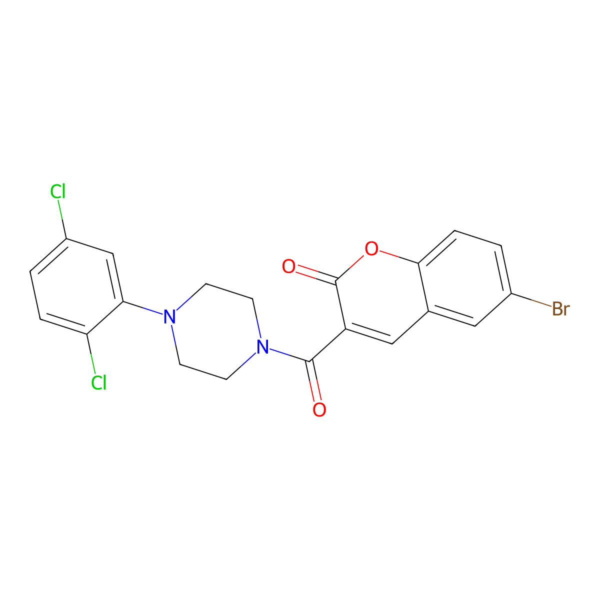 6-Bromo-3-[4-(2,5-dichlorophenyl)piperazine-1-carbonyl]chromen-2-one molecular structure, CAS 694515-61-2