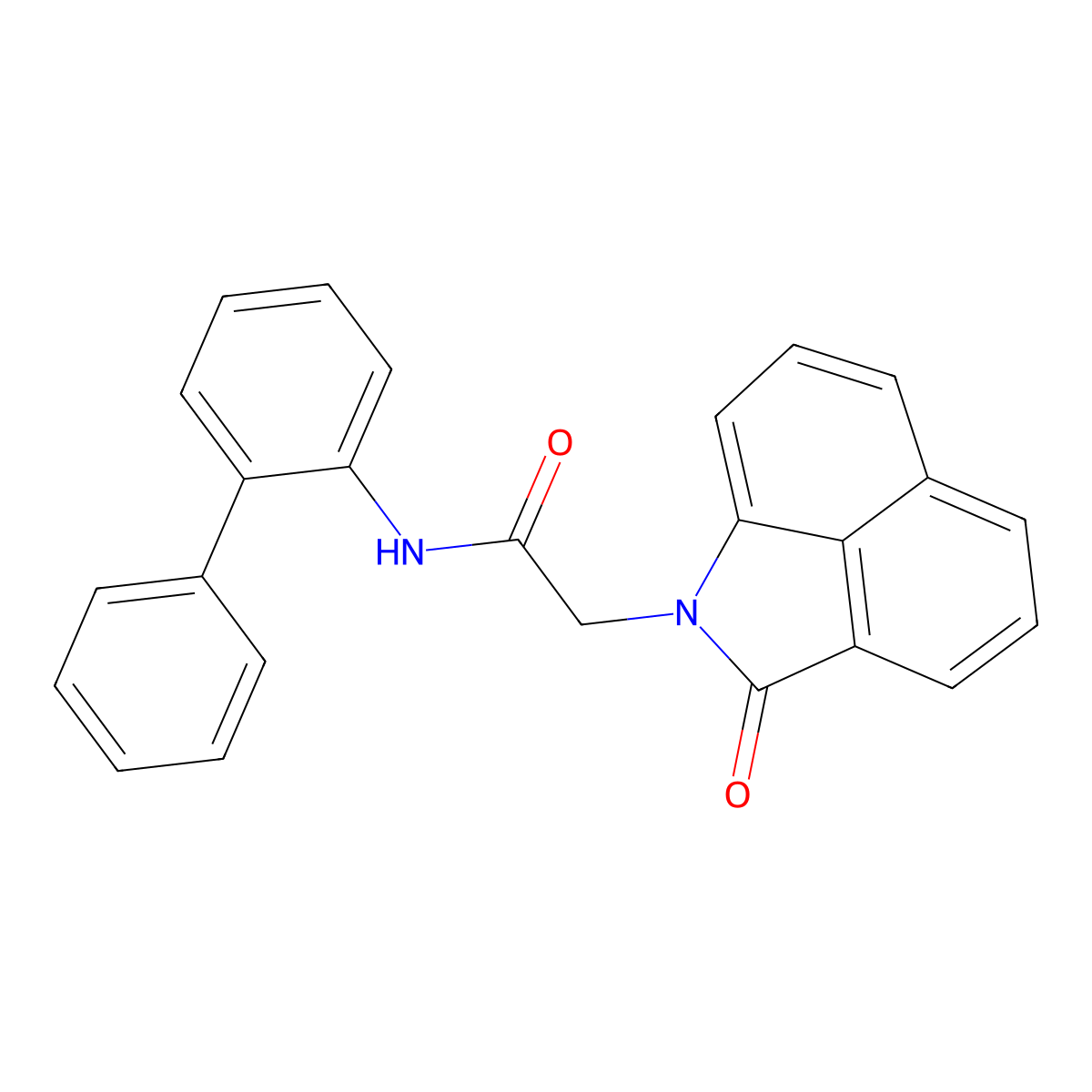 N-(biphenyl-2-yl)-2-(2-oxobenzo[cd]indol-1(2H)-yl)acetamide molecular structure, CAS 694515-74-7
