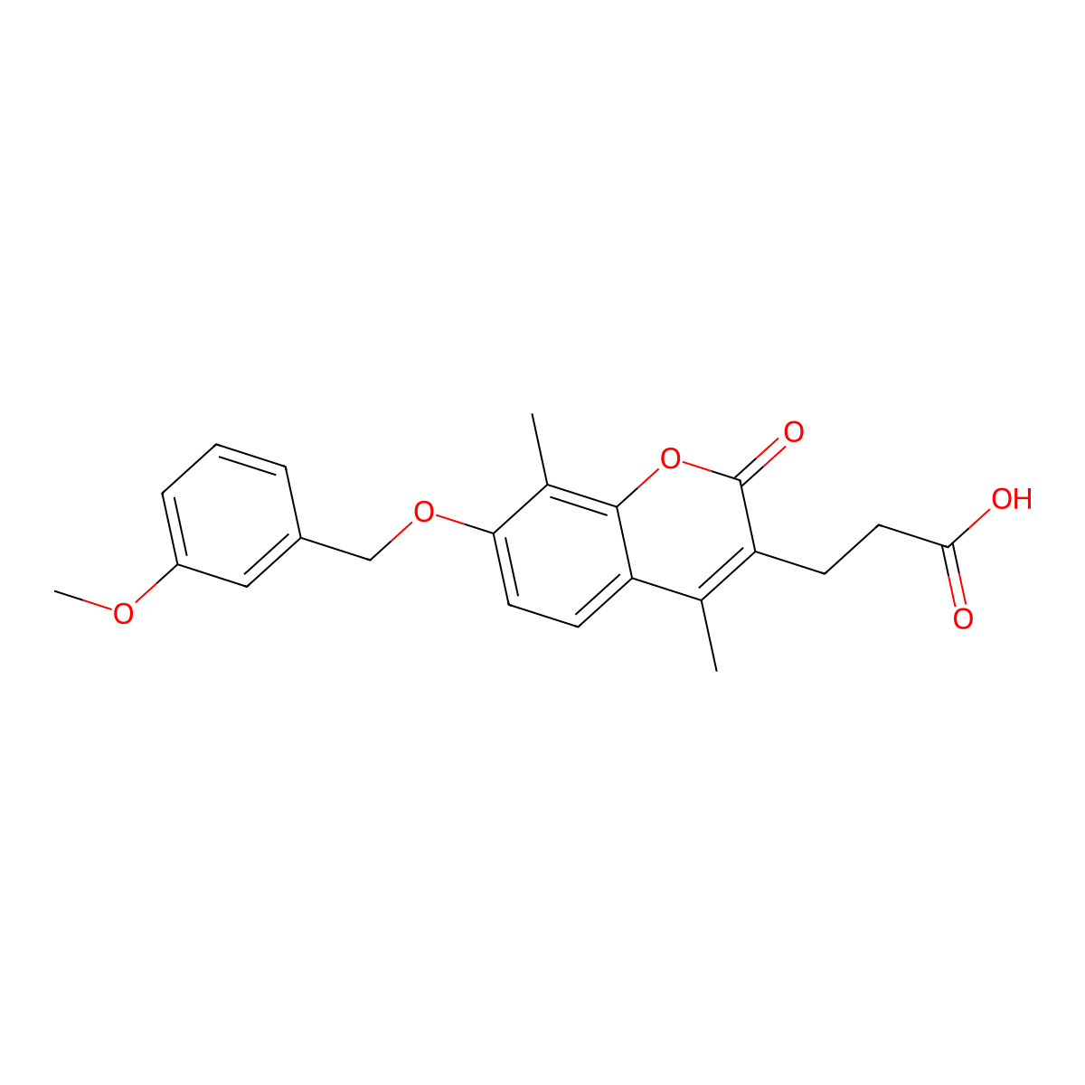 3-{7-[(3-methoxybenzyl)oxy]-4,8-dimethyl-2-oxo-2H-chromen-3-yl}propanoic acid molecular structure, CAS 694515-77-0