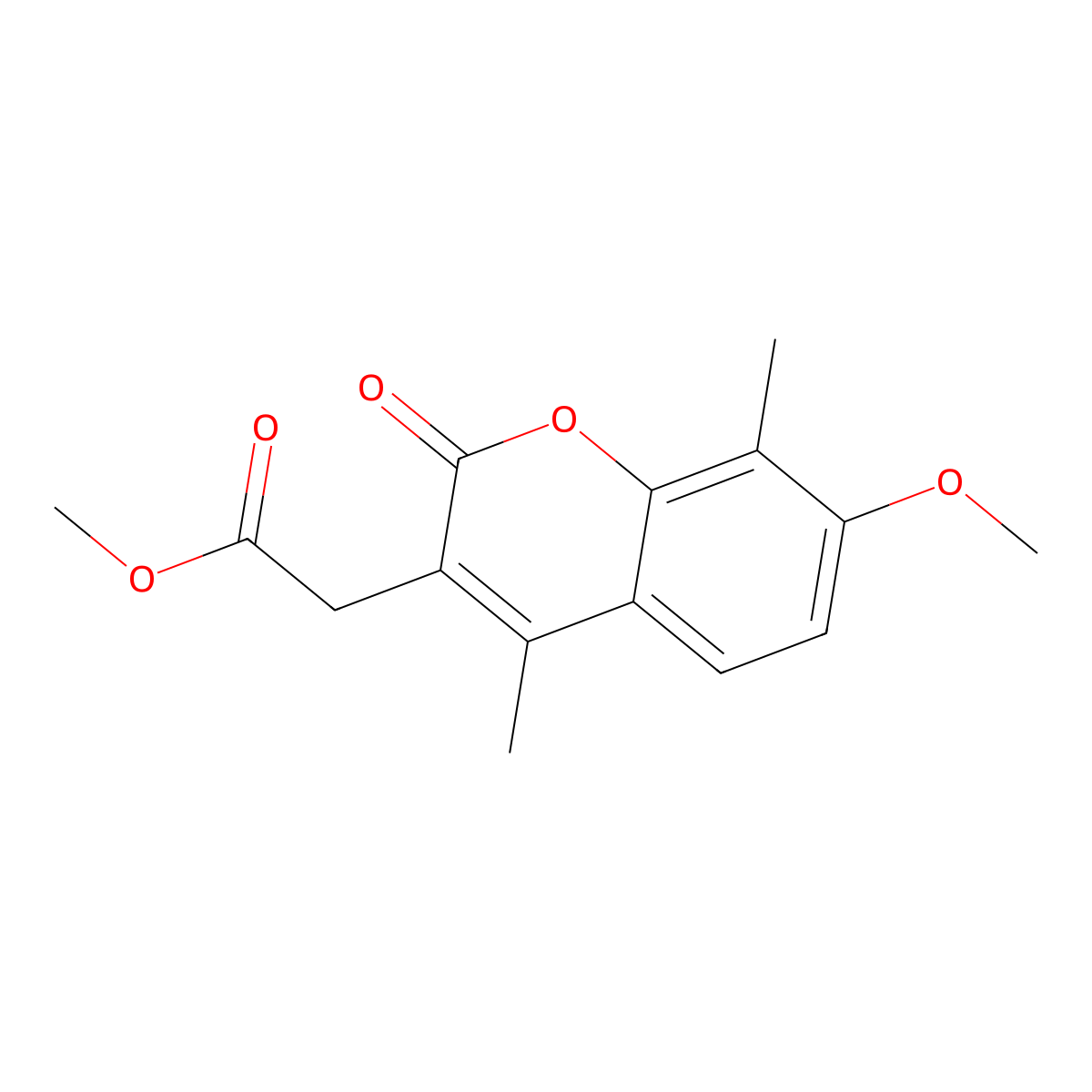 methyl 2-(7-methoxy-4,8-dimethyl-2-oxo-2H-chromen-3-yl)acetate molecular structure, CAS 694516-04-6