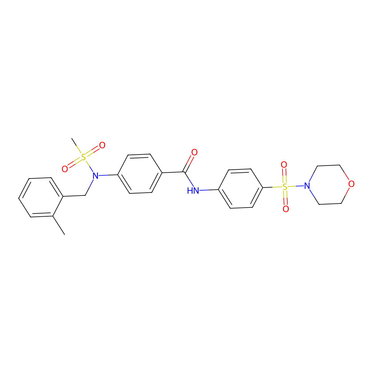4-[(2-methylphenyl)methyl-methylsulfonylamino]-N-(4-morpholin-4-ylsulfonylphenyl)benzamide molecular structure, CAS 694516-15-9