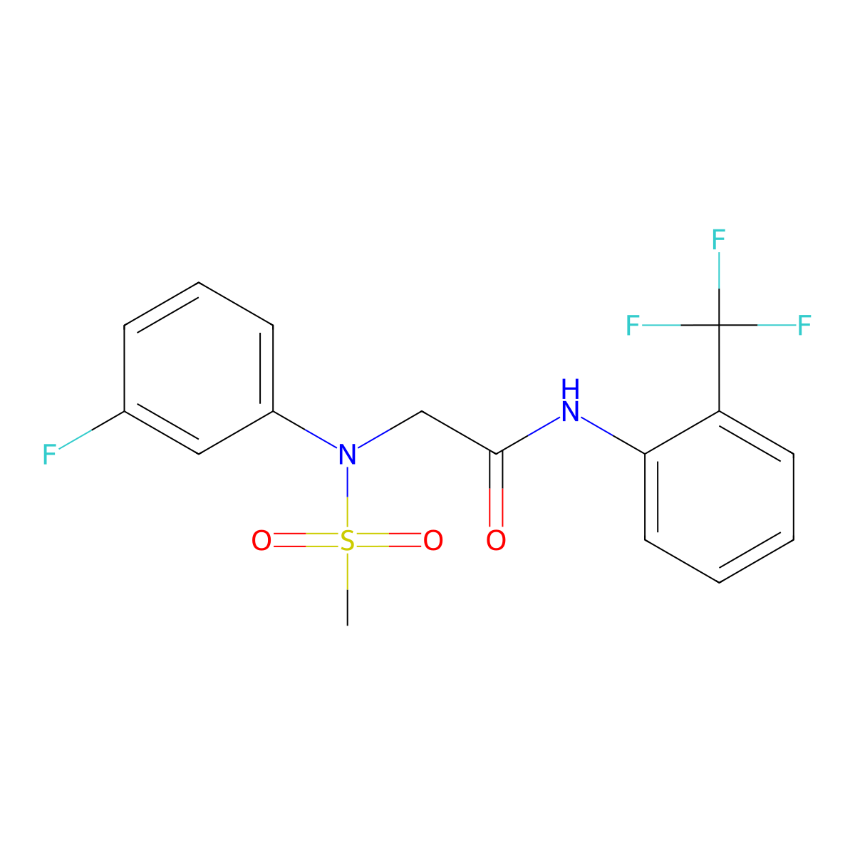 2-(3-fluoro-N-methylsulfonylanilino)-N-[2-(trifluoromethyl)phenyl]acetamide molecular structure, CAS 694516-26-2