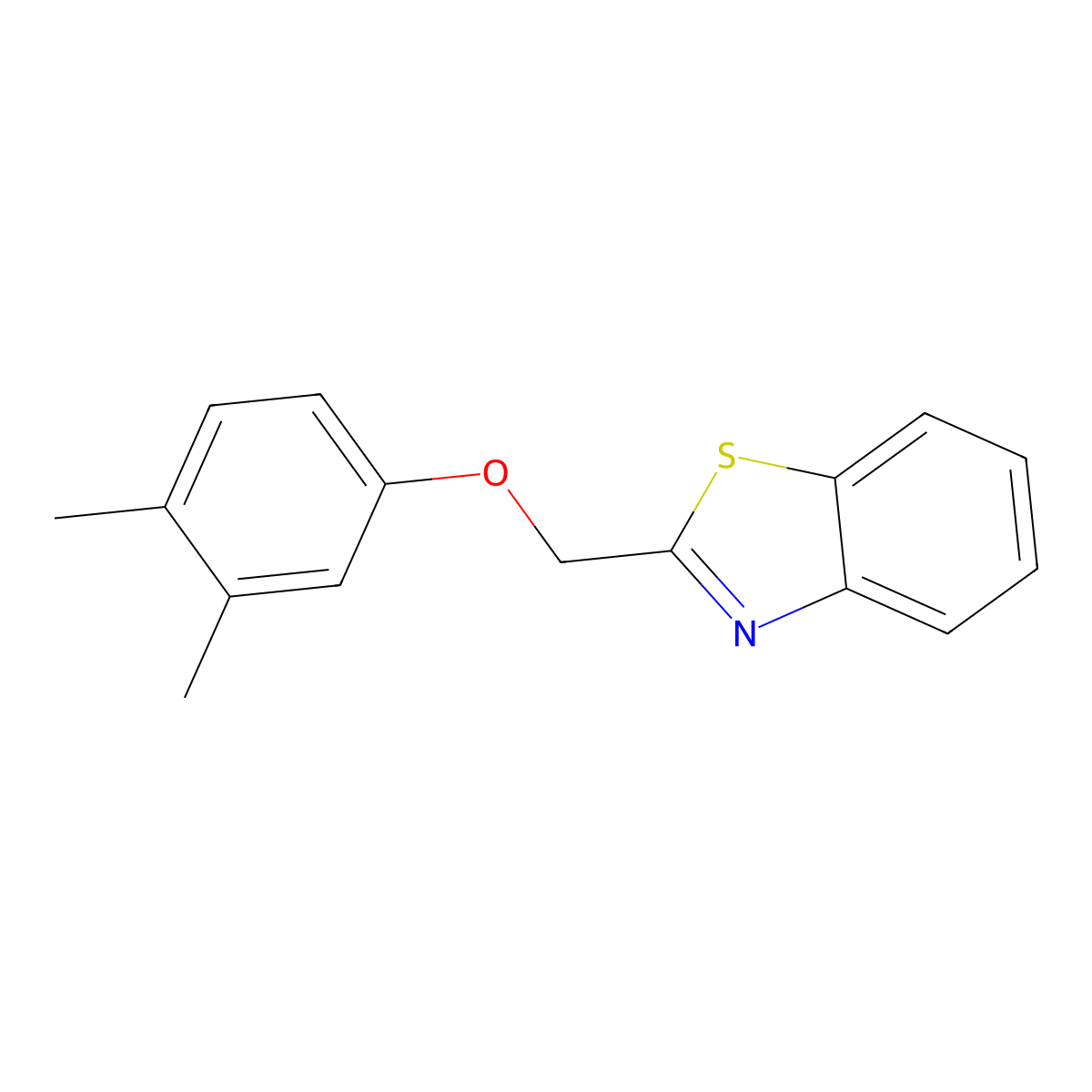 2-[(3,4-Dimethylphenoxy)methyl]-1,3-benzothiazole molecular structure, CAS 694516-49-9
