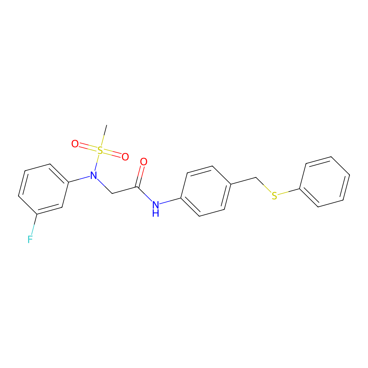2-(3-fluoro-N-methylsulfonylanilino)-N-[4-(phenylsulfanylmethyl)phenyl]acetamide molecular structure, CAS 694516-71-7