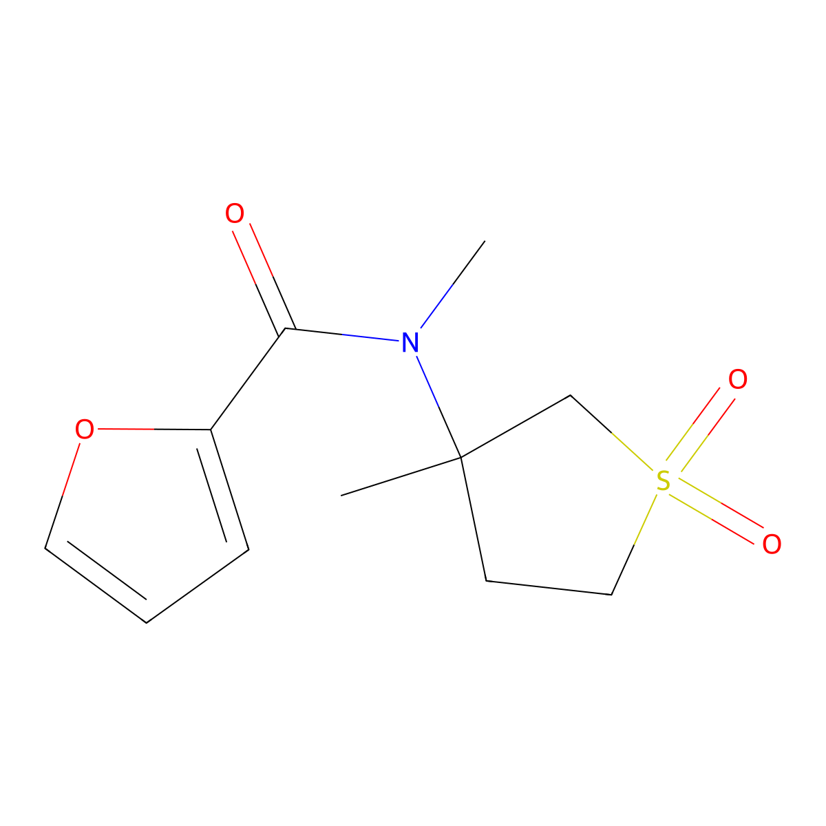 N-methyl-N-(3-methyl-1,1-dioxothiolan-3-yl)furan-2-carboxamide molecular structure, CAS 694516-73-9