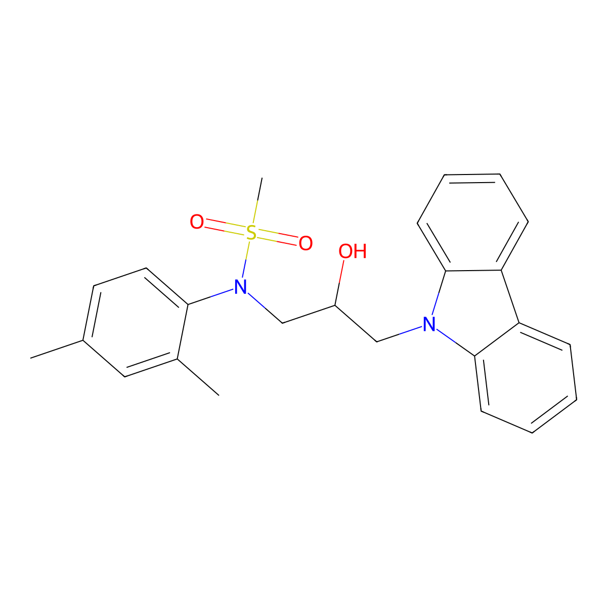 N-[3-(9H-carbazol-9-yl)-2-hydroxypropyl]-N-(2,4-dimethylphenyl)methanesulfonamide molecular structure, CAS 694517-05-0