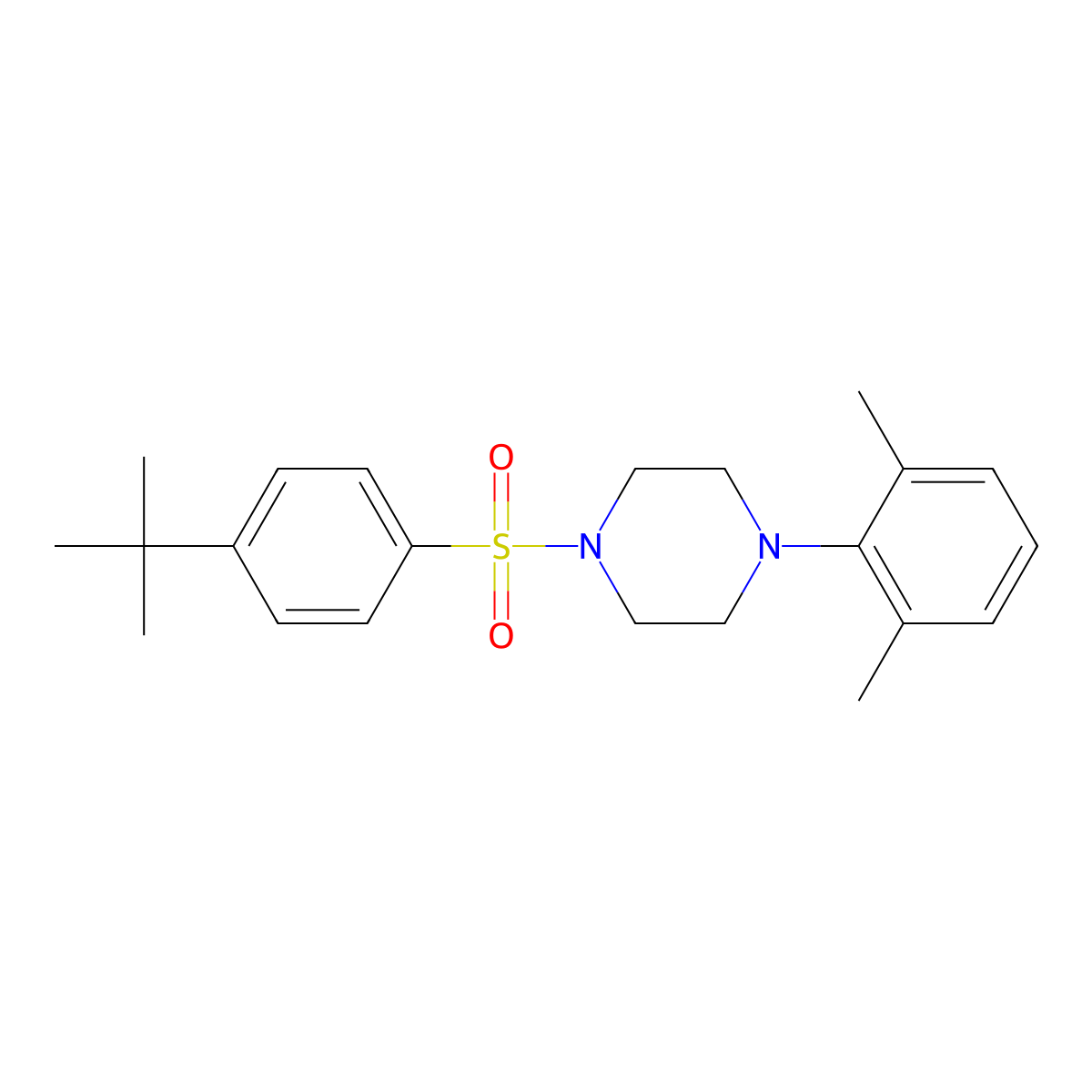 1-(4-Tert-butylbenzenesulfonyl)-4-(2,6-dimethylphenyl)piperazine molecular structure, CAS 694517-06-1
