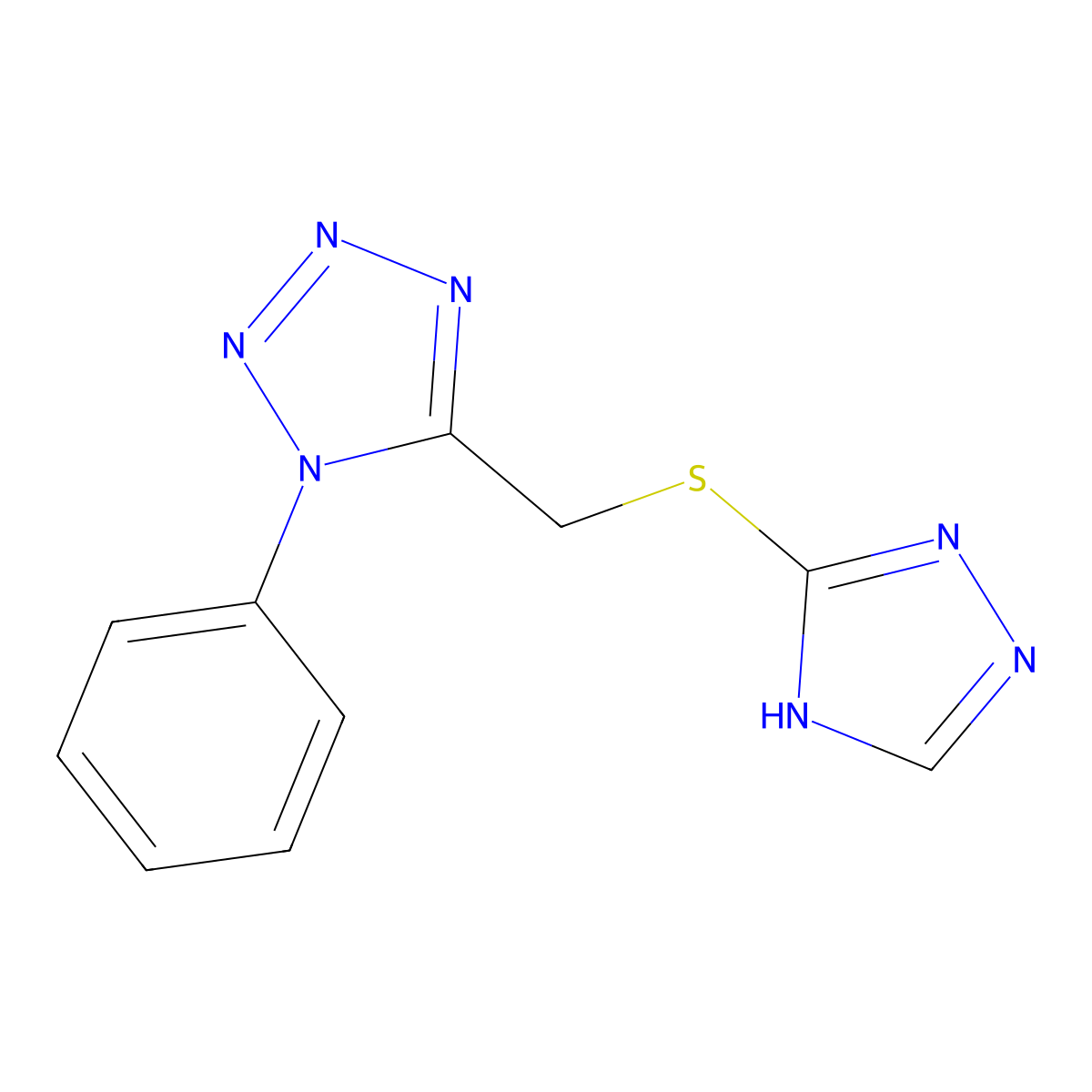 1-phenyl-5-[(4H-1,2,4-triazol-3-ylsulfanyl)methyl]-1H-tetrazole molecular structure, CAS 694517-19-6