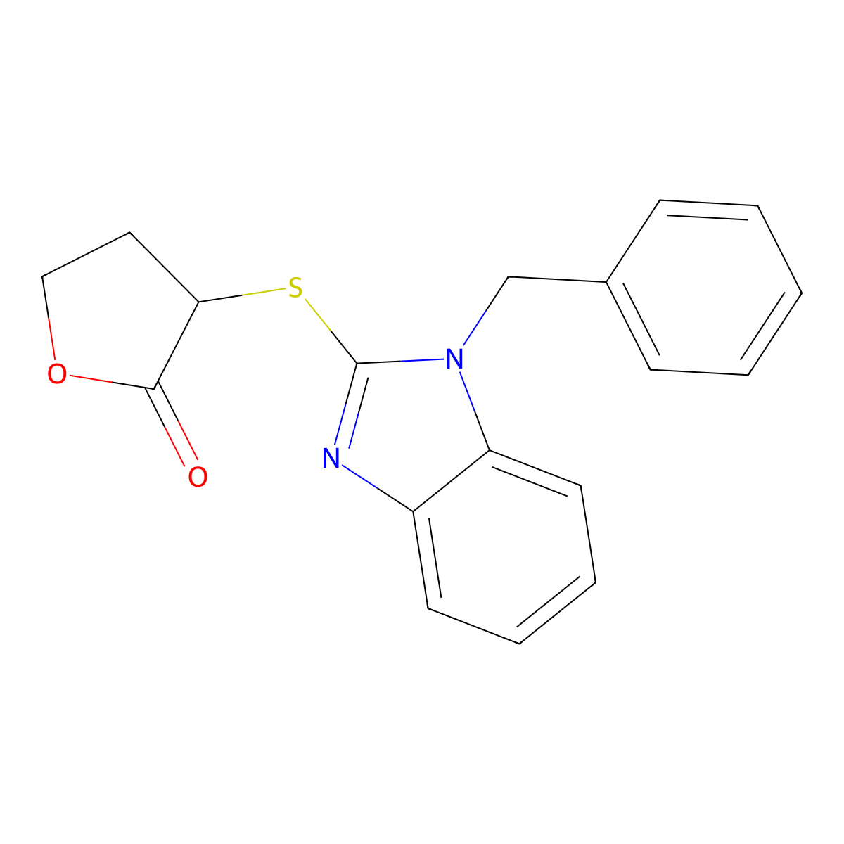3-(1-Benzylbenzimidazol-2-yl)sulfanyloxolan-2-one molecular structure, CAS 694517-39-0