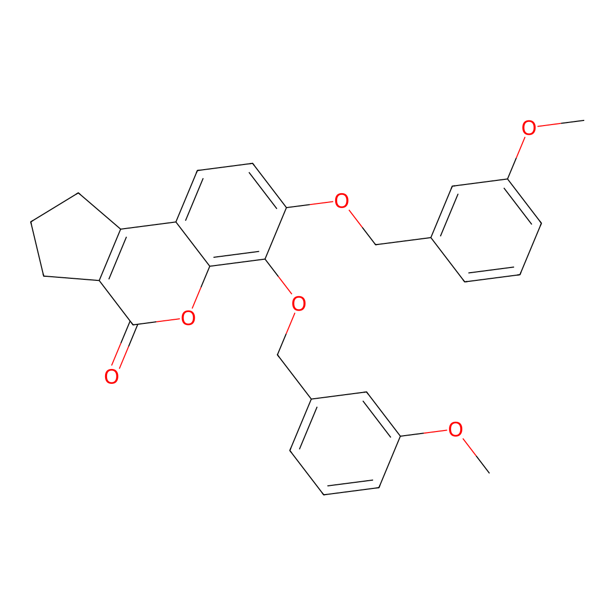 6,7-bis[(3-methoxybenzyl)oxy]-2,3-dihydrocyclopenta[c]chromen-4(1H)-one molecular structure, CAS 694517-40-3
