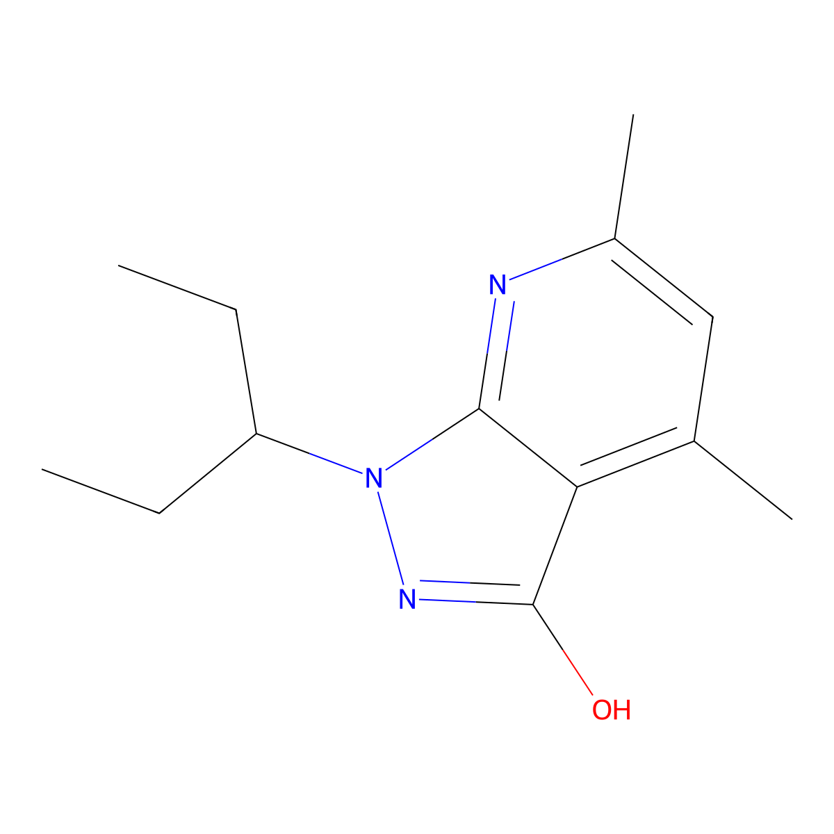 4,6-dimethyl-1-(pentan-3-yl)-1H-pyrazolo[3,4-b]pyridin-3-ol molecular structure, CAS 694517-41-4