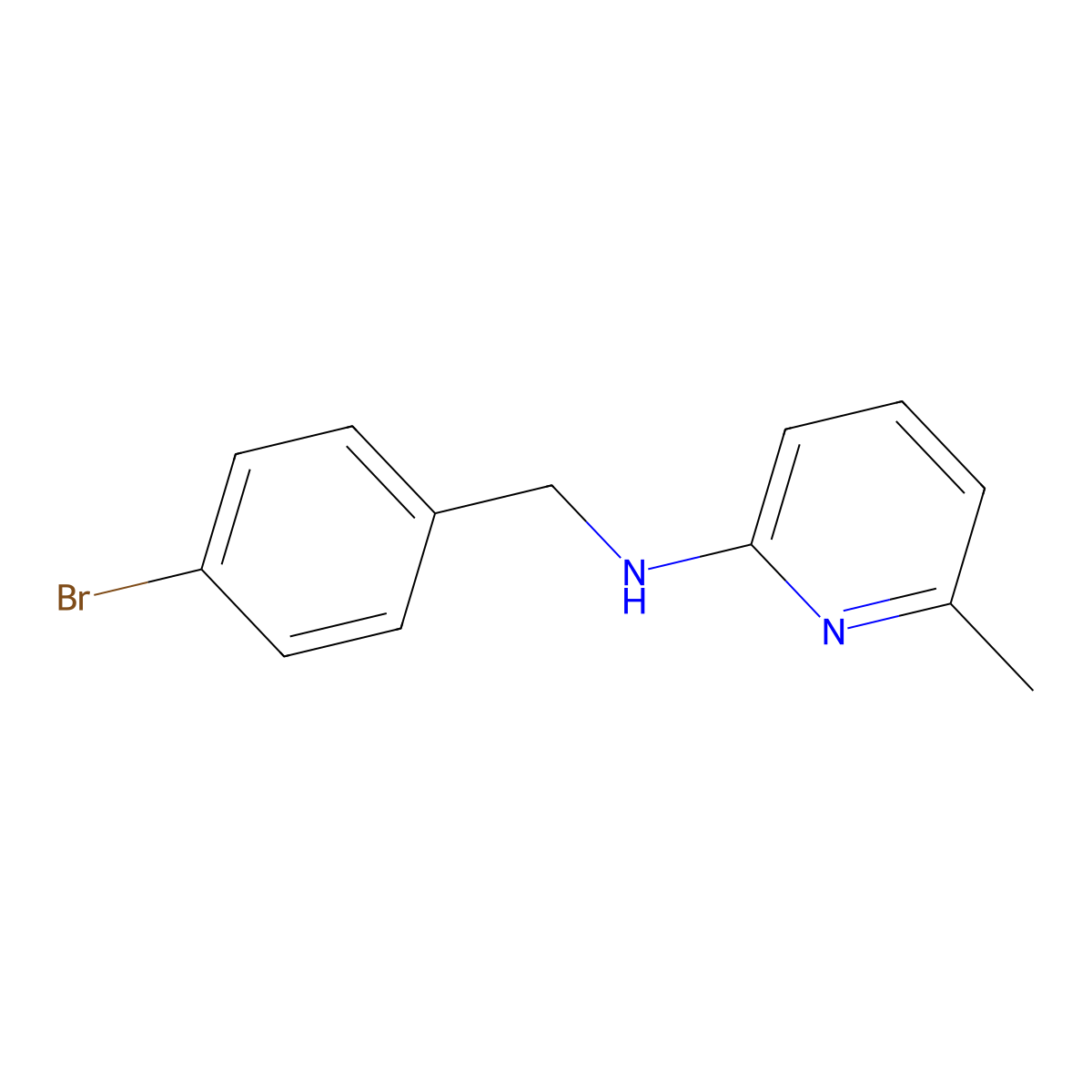 N-(4-bromobenzyl)-6-methylpyridin-2-amine molecular structure, CAS 694517-47-0
