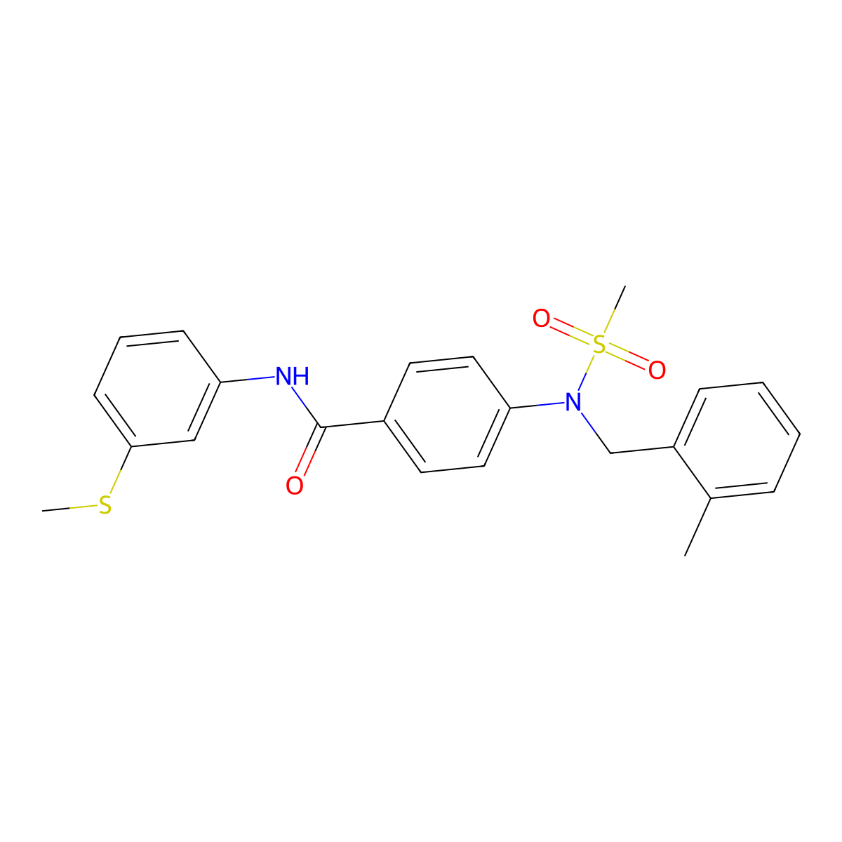 4-[(2-methylphenyl)methyl-methylsulfonylamino]-N-(3-methylsulfanylphenyl)benzamide molecular structure, CAS 694517-55-0