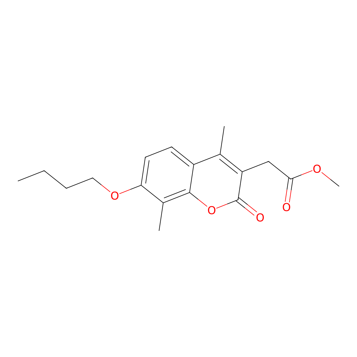 methyl (7-butoxy-4,8-dimethyl-2-oxo-2H-chromen-3-yl)acetate molecular structure, CAS 694517-65-2