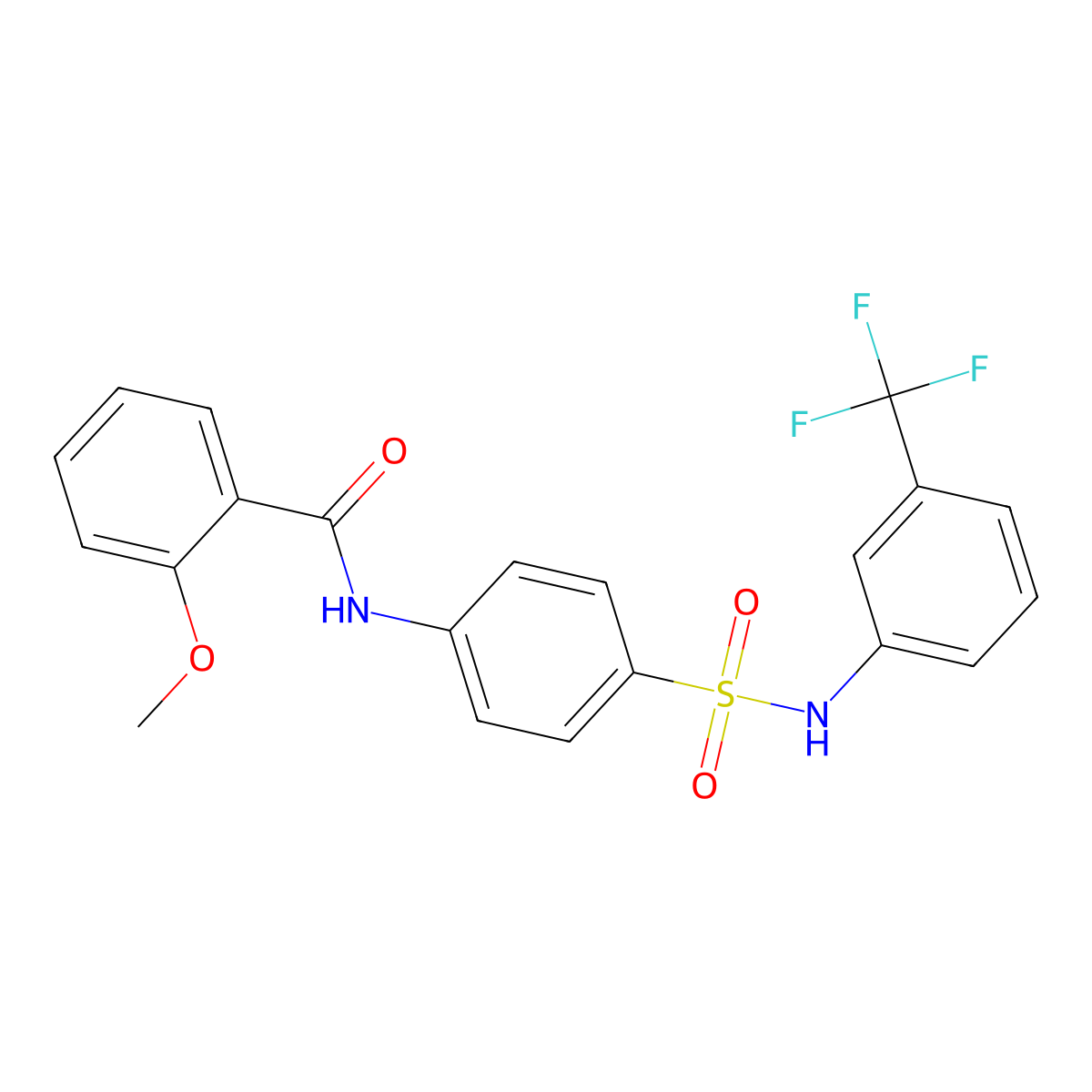 2-methoxy-N-(4-{[3-(trifluoromethyl)phenyl]sulfamoyl}phenyl)benzamide molecular structure, CAS 694517-66-3