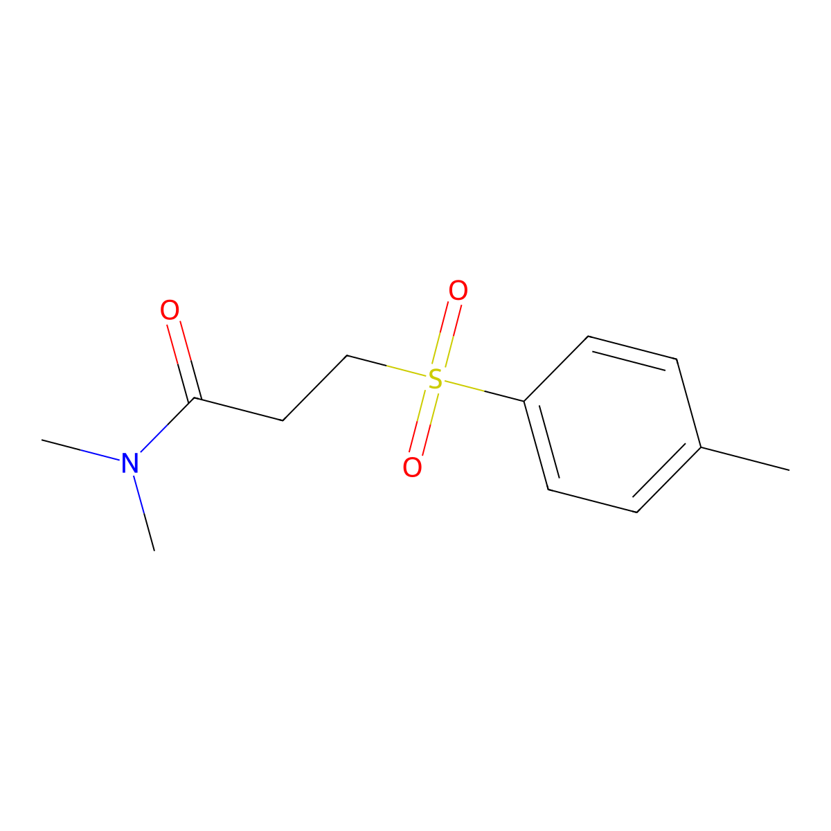 N,N-dimethyl-3-(4-methylphenyl)sulfonylpropanamide molecular structure, CAS 694517-80-1