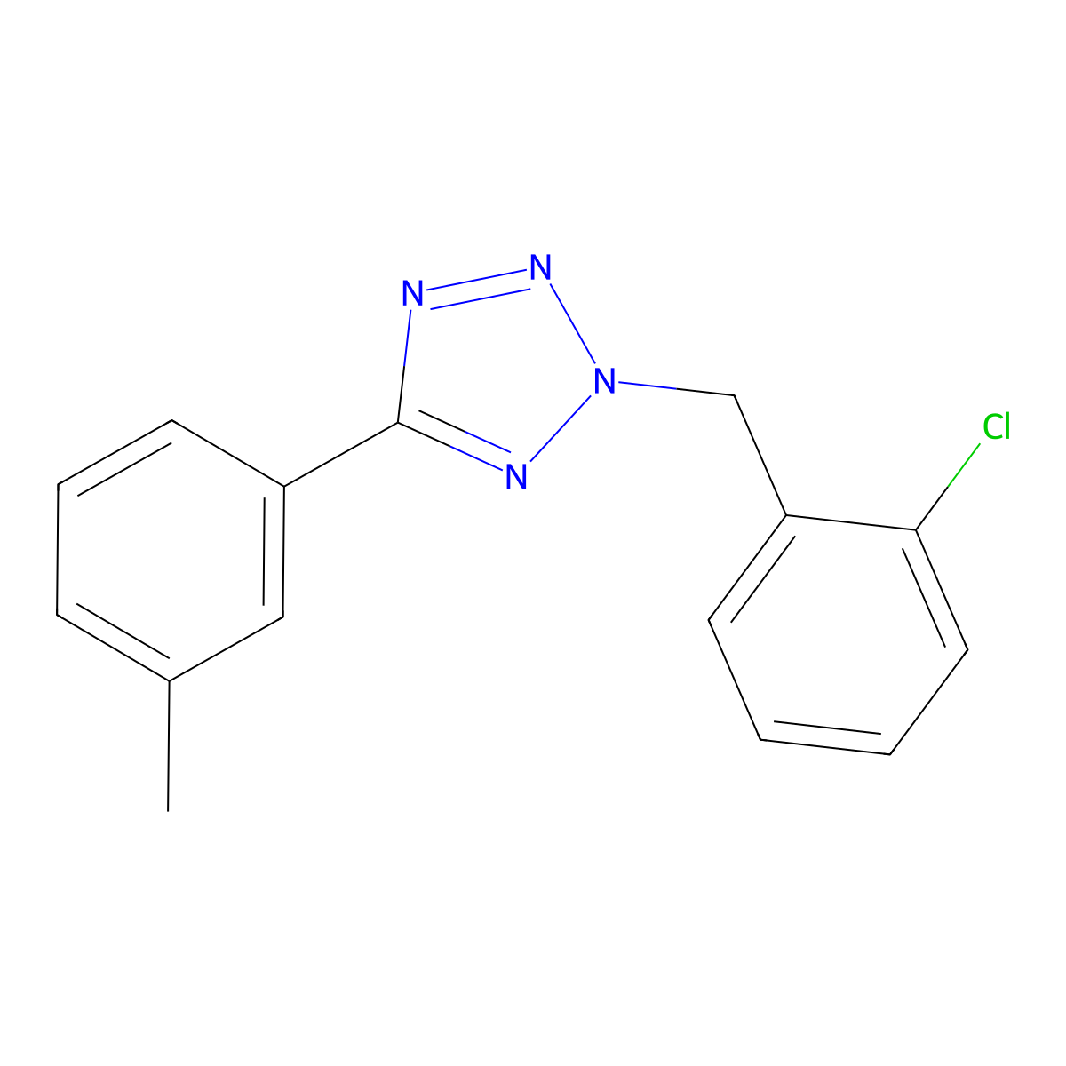 2-[(2-Chlorophenyl)methyl]-5-(3-methylphenyl)tetrazole molecular structure, CAS 694517-81-2