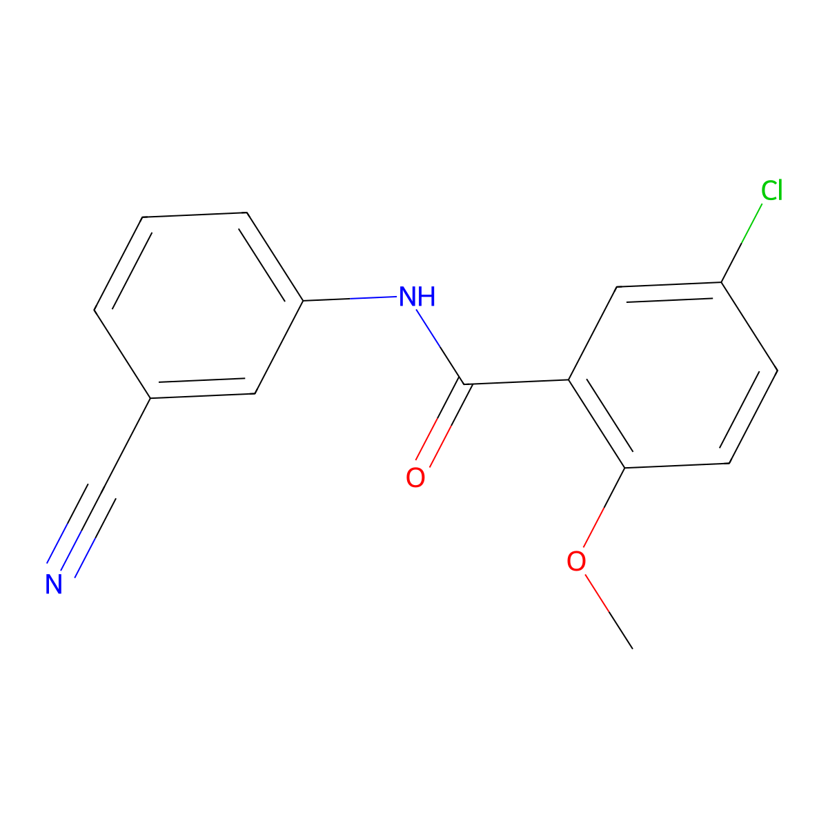 5-chloro-N-(3-cyanophenyl)-2-methoxybenzamide molecular structure, CAS 694517-82-3