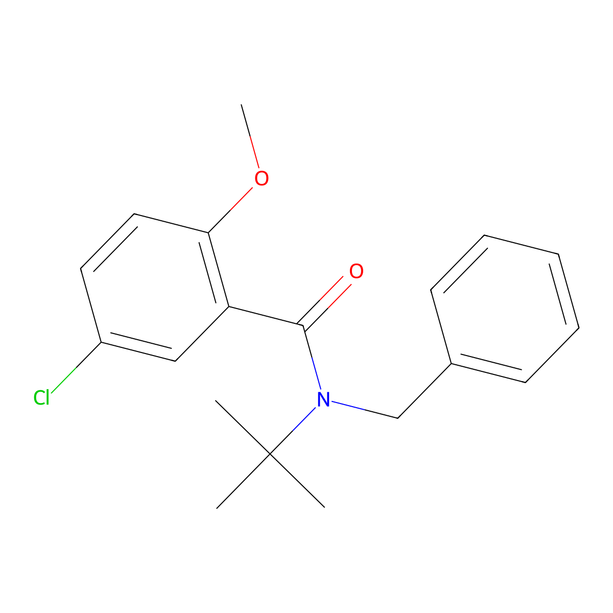 N-benzyl-N-tert-butyl-5-chloro-2-methoxybenzamide molecular structure, CAS 694517-87-8