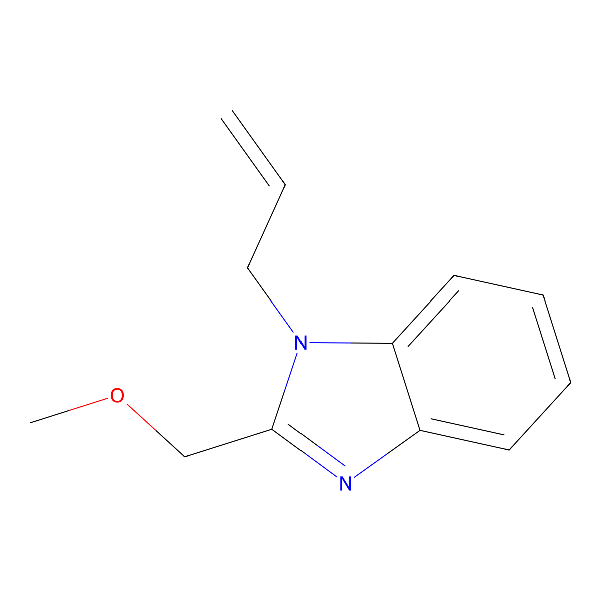 1H-Benzimidazole, 2-(methoxymethyl)-1-(2-propenyl)- molecular structure, CAS 694518-00-8