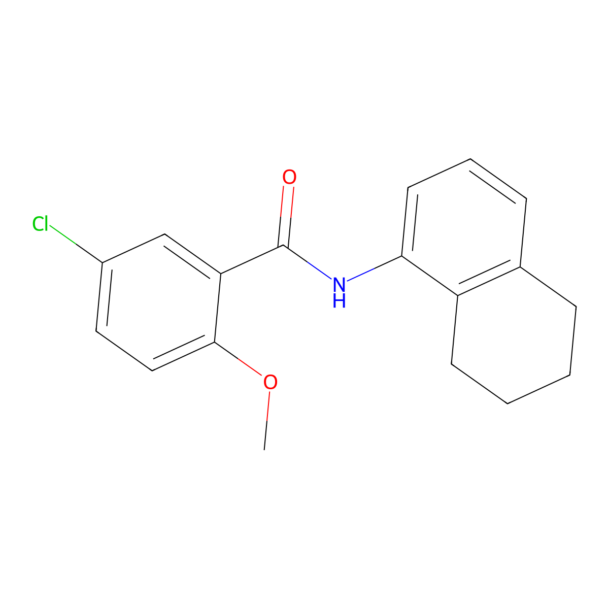 5-chloro-2-methoxy-N-(5,6,7,8-tetrahydronaphthalen-1-yl)benzamide molecular structure, CAS 694518-04-2
