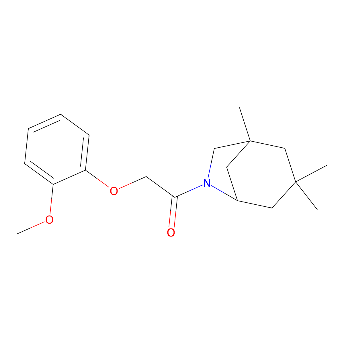 2-(2-Methoxyphenoxy)-1-(3,3,5-trimethyl-7-azabicyclo[3.2.1]octan-7-yl)ethanone molecular structure, CAS 694518-13-3