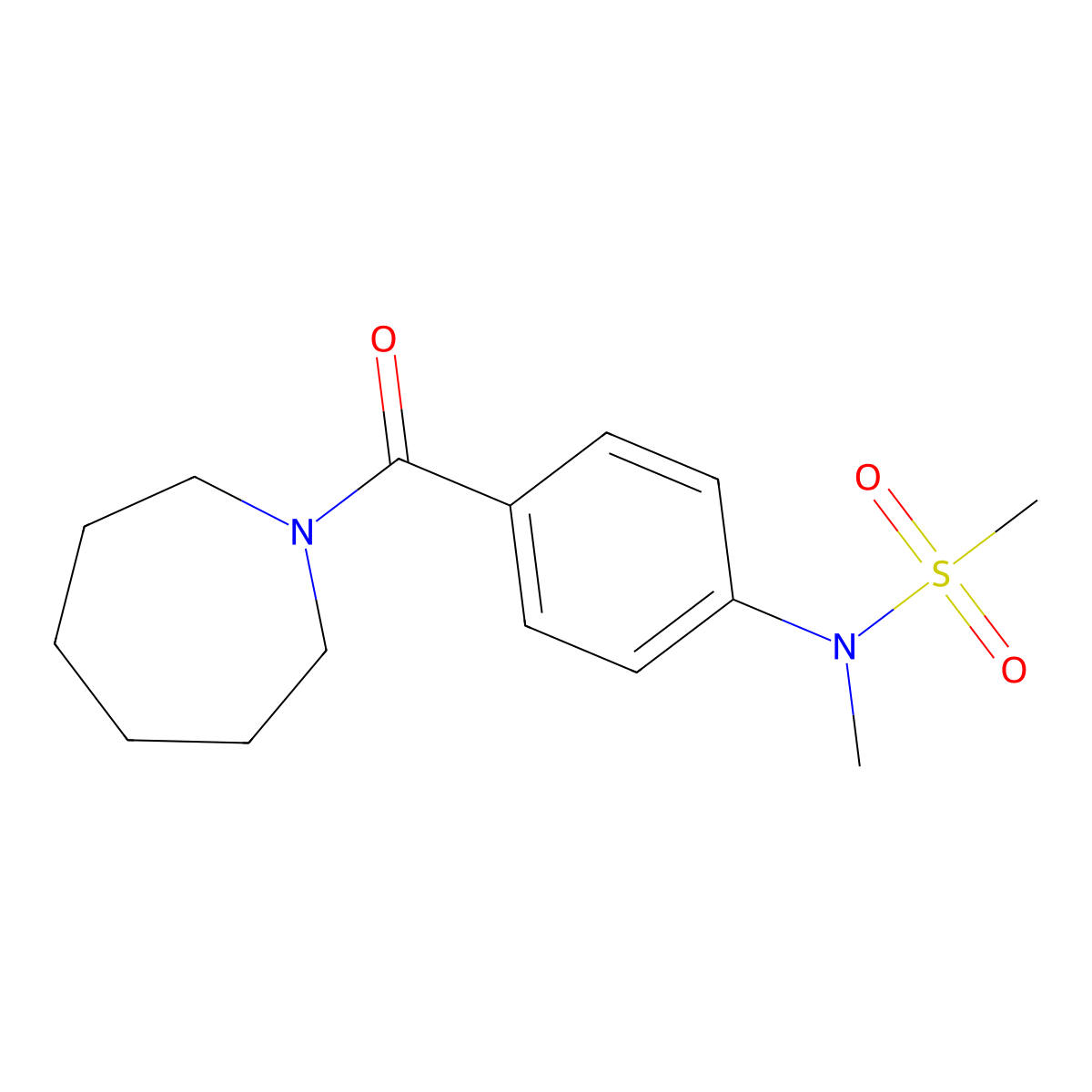 N-[4-(1-azepanylcarbonyl)phenyl]-N-methylmethanesulfonamide molecular structure, CAS 694518-66-6