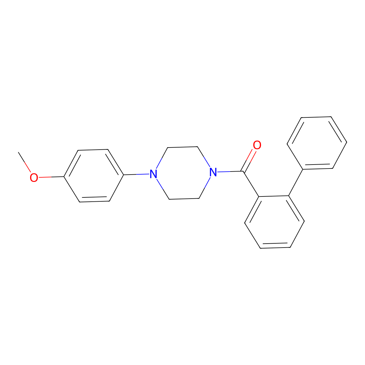[4-(4-Methoxyphenyl)piperazin-1-yl]-(2-phenylphenyl)methanone molecular structure, CAS 694519-90-9
