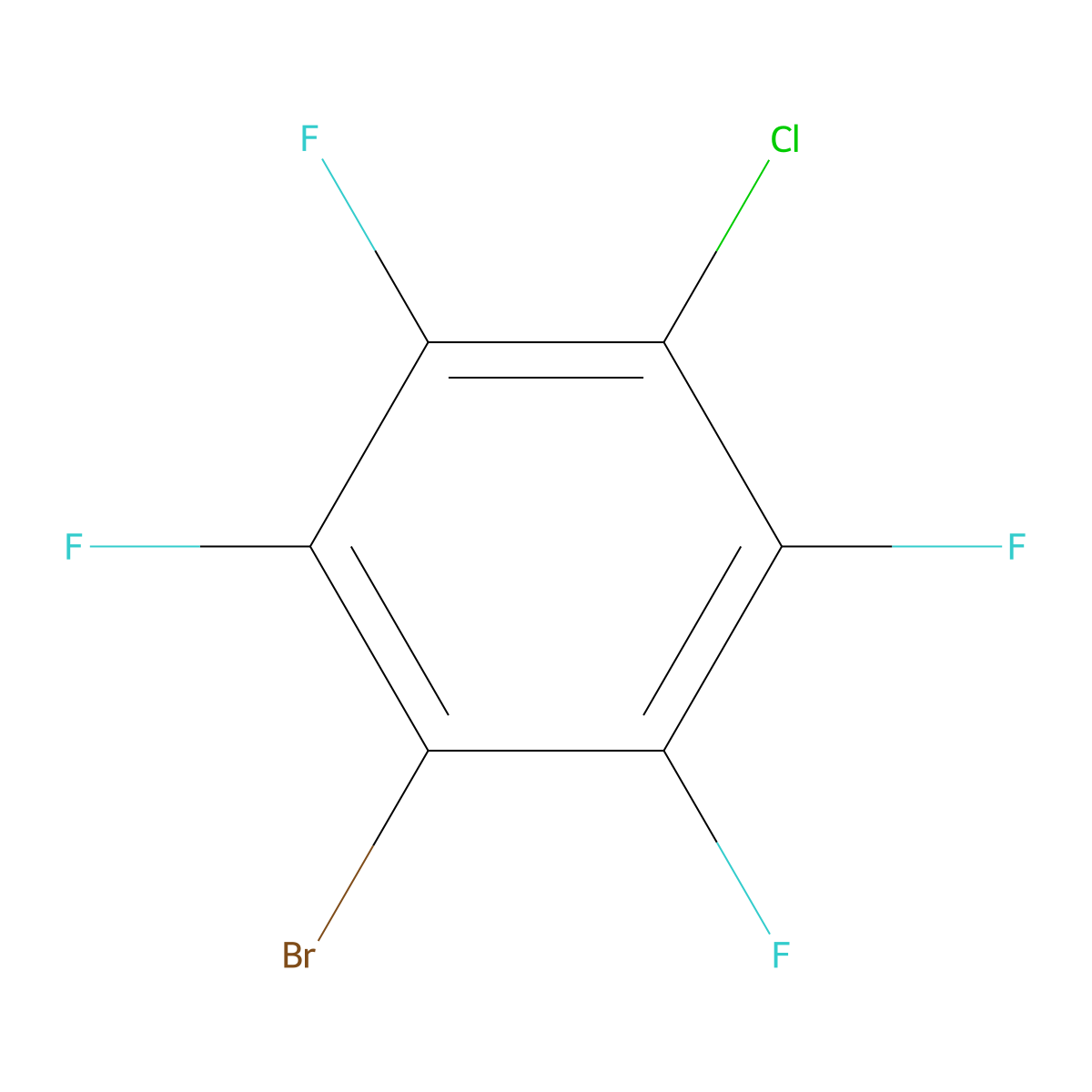 1-Bromo-4-chloro-2,3,5,6-tetrafluorobenzene molecular structure, CAS 69452-84-2