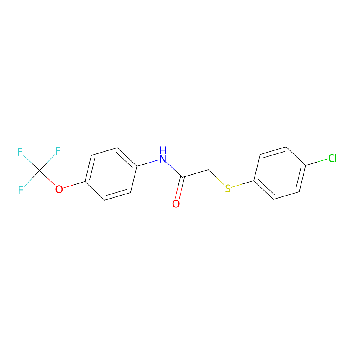 2-[(4-chlorophenyl)sulfanyl]-N-[4-(trifluoromethoxy)phenyl]acetamide molecular structure, CAS 694521-38-5