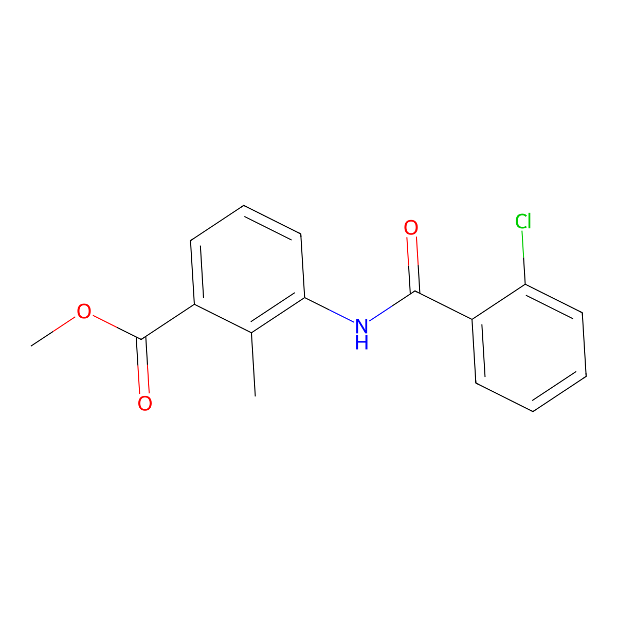Methyl 3-{[(2-chlorophenyl)carbonyl]amino}-2-methylbenzoate molecular structure, CAS 694521-61-4
